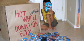 Anani Vasquez, gathering donations, hot wheels, Children's Phoenix Hospital, Birthday Party ideas