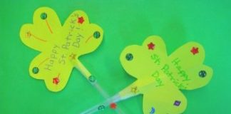 Shamrock wand craft at the Children's Museum of Phoenix.