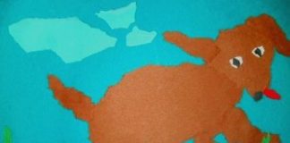 Torn paper collage craft from the Children's Museum of Phoenix.