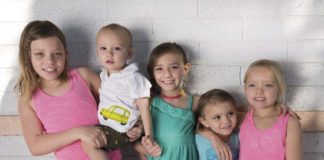 The Morgan kids (from left) at their Phoenix home: Makynna (9), Monty (1), Mikayla (7), Mikinnly (3) and Madelyn (5). Photo by Daniel Friedman.