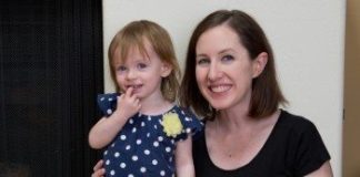 Melissa with her daughter, Clare (22 months).