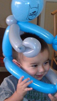 AZ Balloon Lady, Batman balloon hat, balloon art, Phoenix, Arizona, birthday parties