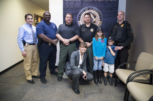 thank police, Glendale Police Department, Tayler and Caleb