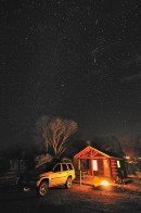 Roper Lake Cabin at Night