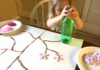 Painting cherry blossoms