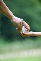 Father and Son Play Catch