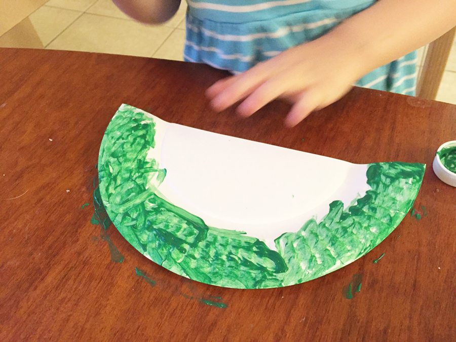 paint a watermelon, watermelon, painting, craft, preschoolers, things to do, summer craft