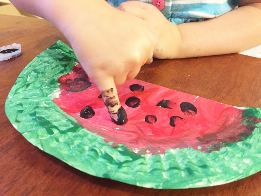 paint a watermelon, watermelon, painting, craft, summer, preschoolers, things to do, art project