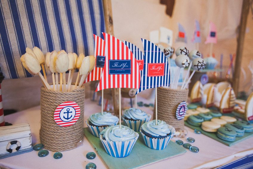 Dessert table for a party in marina style