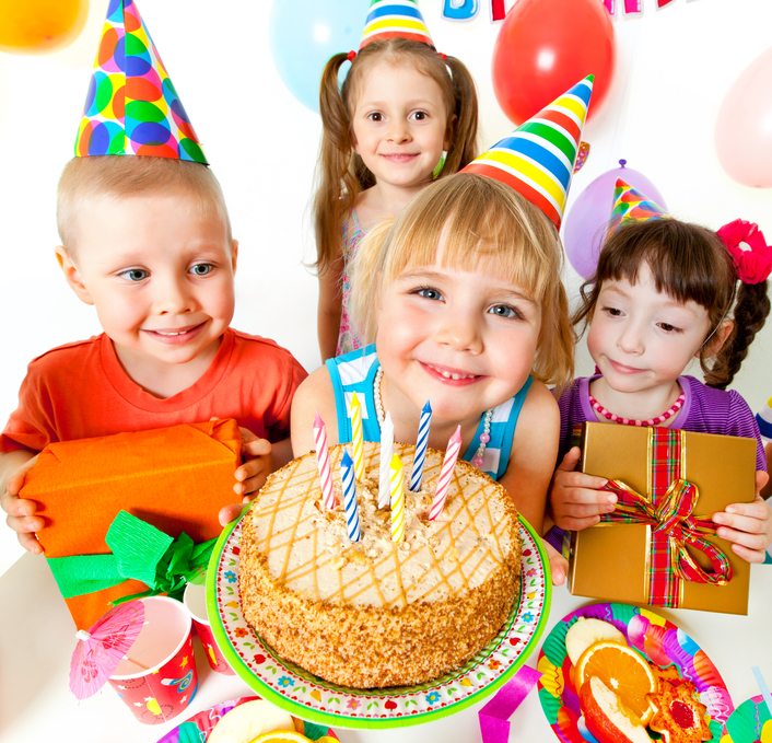 group of children at birthday party