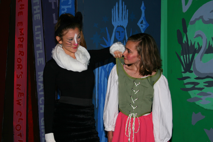 “Thumbelina” comes to Spotlight Youth Theatre Feb. 24–March 5. Here are Cate Labas (Cat) on the left and Paige Mayo (Thumbelina) on the right.
