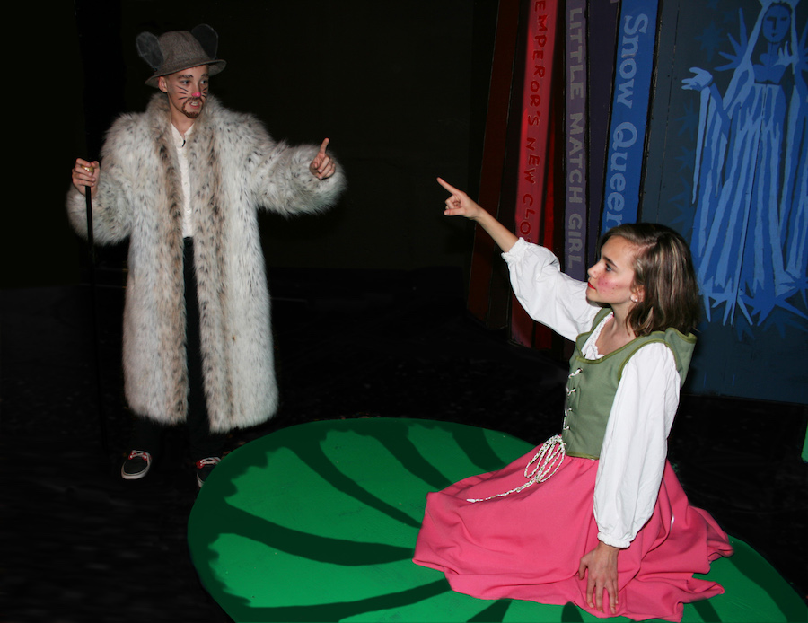 Shawn Emmerson (Walter Rat) on the left and Paige Mayo (Thumbelina) on the right.