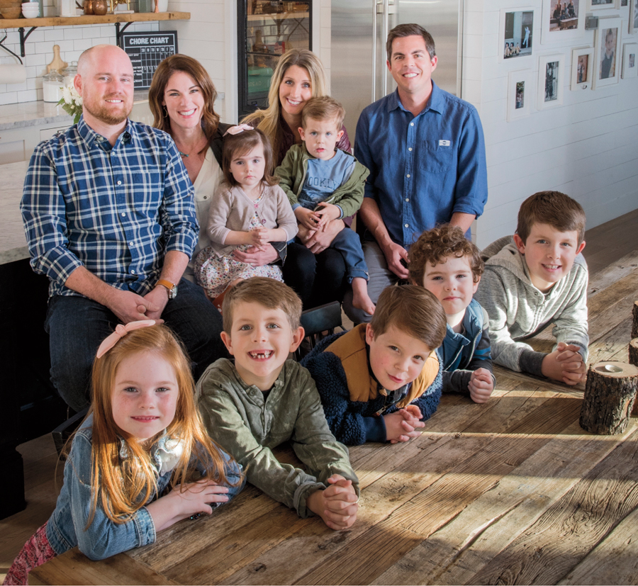 Back row: Austin, Suzanne and Hazel (3) King; Chris, Fallon and Easton (3) Liles. Front row: Lily King (6), Asher Liles (7), Cannon Liles (5), Oliver King (4) and Branson Liles (9). Photo by Rick D'Elia.