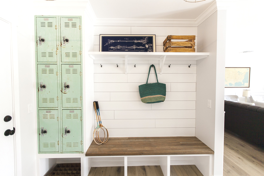 Drop-it areas, such as built-in lockers or cubbies where kids can hang their jackets, sports equipment and school backpacks. 