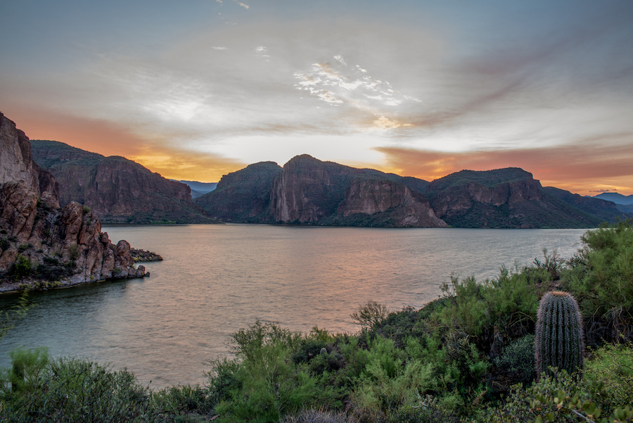 Canyon Lake, Arizona at Sunrise just off of the Apache Trail Hwy 88