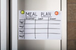 Daily Meal Plan Paper Attached With Magnetic Thumbtacks